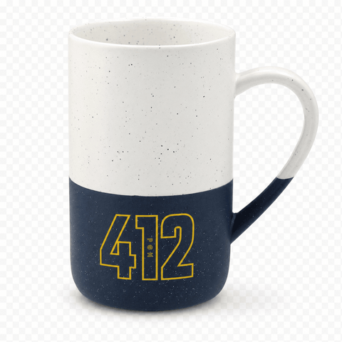 412 City Number Ceramic Mug — Speckled Two-Tone 13oz Engraved Coffee Cup Mug - YinzerShop