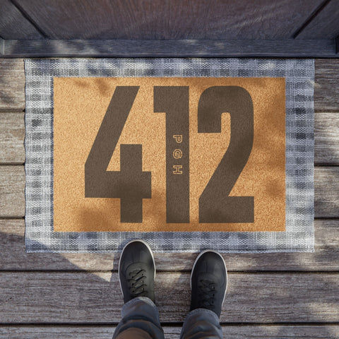 412 Doormat — Pittsburgh Area Code Coir Welcome Mat Home Decor - YinzerShop