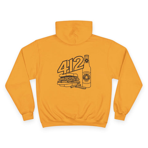412 Icon - Print on back - Champion Hoodie Hoodie - YinzerShop