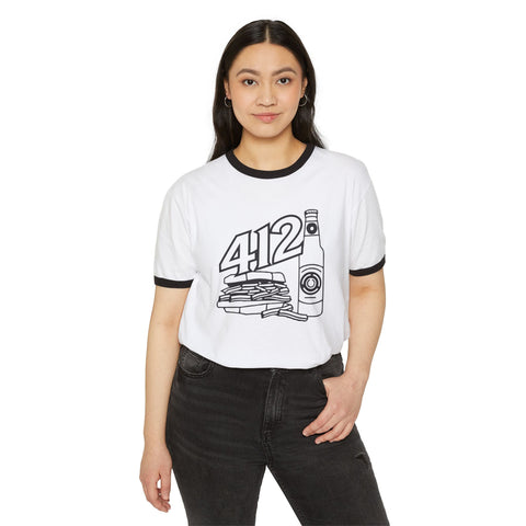 412 Icon Unisex Cotton Ringer T-Shirt T-Shirt - YinzerShop