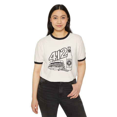 412 Icon Unisex Cotton Ringer T-Shirt T-Shirt - YinzerShop