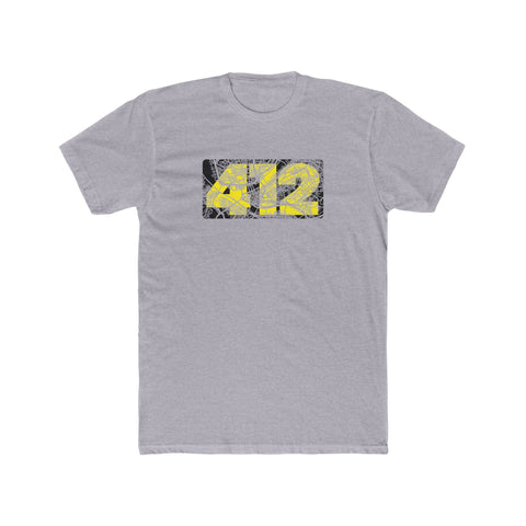 412 Map Cotton Tee - Classic Fit Lightweight Crew Neck Graphic T-Shirt T-Shirt - YinzerShop