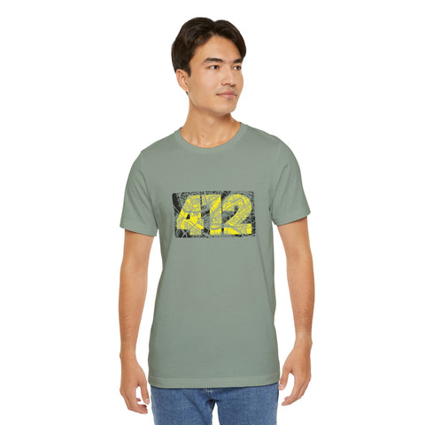 412 Map Graphic - Bella Canvas 3001 Crew Neck T-Shirt T-Shirt - YinzerShop