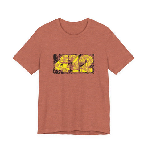 412 Map Graphic - Bella Canvas 3001 Crew Neck T-Shirt T-Shirt - YinzerShop