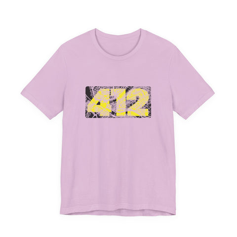 412 Map Graphic - Bella Canvas 3001 Crew Neck T-Shirt T-Shirt - YinzerShop