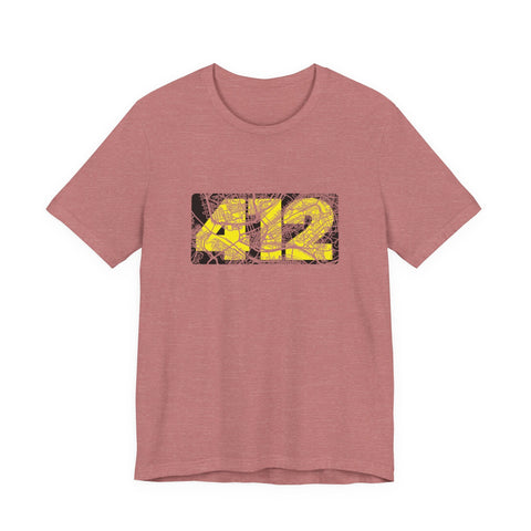 412 Map Graphic - Bella Canvas 3001 Crew Neck T-Shirt T-Shirt - YinzerShop