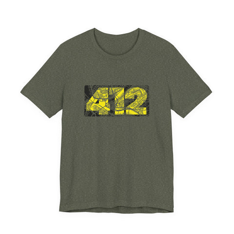 412 Map Graphic - Bella Canvas 3001 Crew Neck T-Shirt T-Shirt - YinzerShop