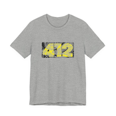 412 Map Graphic - Bella Canvas 3001 Crew Neck T-Shirt T-Shirt - YinzerShop