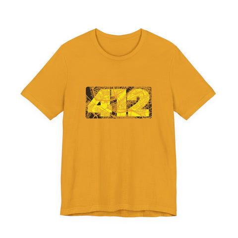 412 Map Graphic - Bella Canvas 3001 Crew Neck T-Shirt T-Shirt - YinzerShop