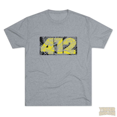 412 Map - Tri-Blend Crew Tee T-Shirt Printify Tri-Blend Premium Heather L 