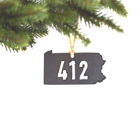412 Pittsburgh, PA Area Code Ornament