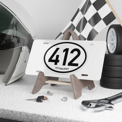 412 Pittsburgh Oval Vanity Plate — Aluminum License-Style Front Plate Accessories - YinzerShop