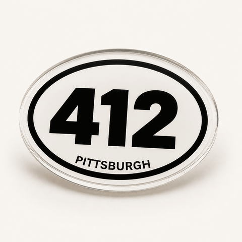 412 Pittsburgh Pride Pin – Acrylic Area Code Lapel Pin Pins - YinzerShop