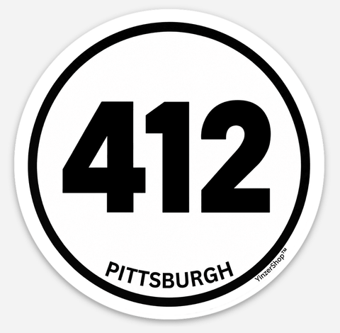 412 Pittsburgh Round Durable Mini Vinyl Sticker | Size 3" x 3" Sticker - YinzerShop
