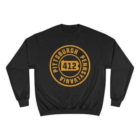 412 Pittsburgh Stamp - Champion Sweatshirt Sweatshirt - YinzerShop