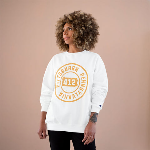 412 Pittsburgh Stamp - Champion Sweatshirt Sweatshirt - YinzerShop