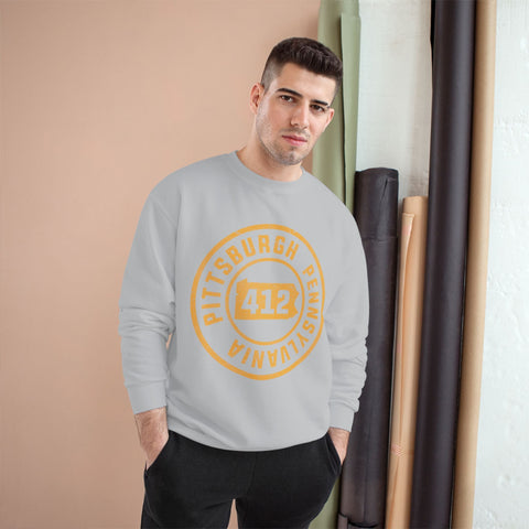 412 Pittsburgh Stamp - Champion Sweatshirt Sweatshirt - YinzerShop