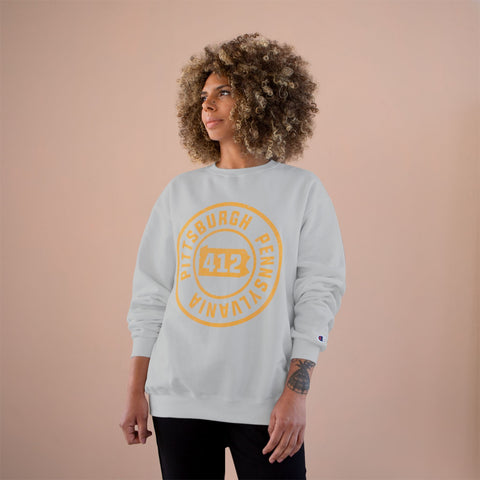 412 Pittsburgh Stamp - Champion Sweatshirt Sweatshirt - YinzerShop