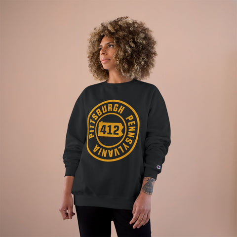 412 Pittsburgh Stamp - Champion Sweatshirt Sweatshirt - YinzerShop