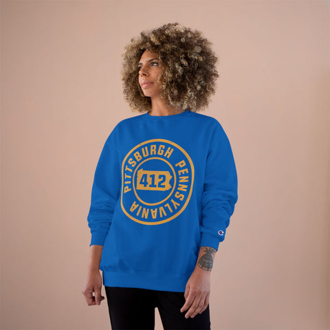 412 Pittsburgh Stamp - Champion Sweatshirt Sweatshirt - YinzerShop