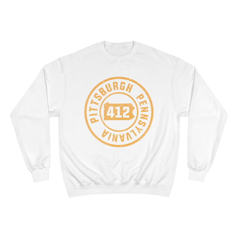 412 Pittsburgh Stamp - Champion Sweatshirt Sweatshirt - YinzerShop