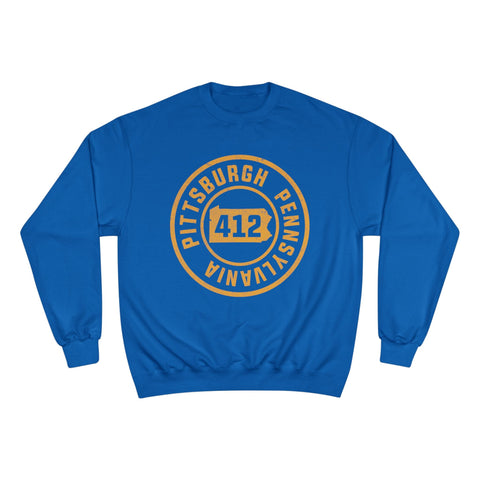 412 Pittsburgh Stamp - Champion Sweatshirt Sweatshirt - YinzerShop