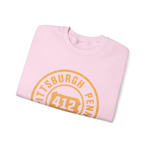 412 Pittsburgh Stamp - Heavy Blend™ Crewneck Sweatshirt Sweatshirt - YinzerShop