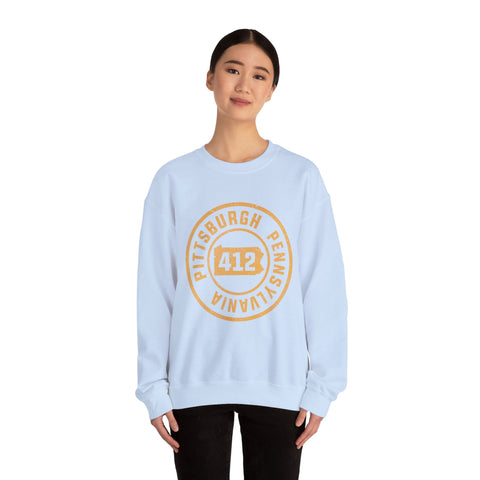 412 Pittsburgh Stamp - Heavy Blend™ Crewneck Sweatshirt Sweatshirt - YinzerShop