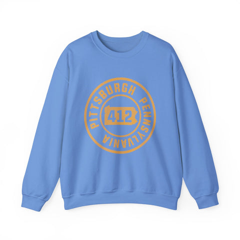412 Pittsburgh Stamp - Heavy Blend™ Crewneck Sweatshirt Sweatshirt - YinzerShop