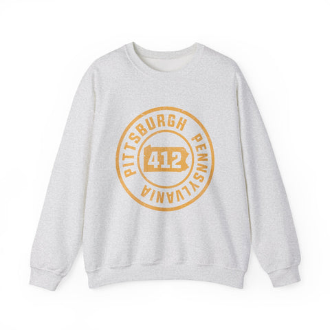 412 Pittsburgh Stamp - Heavy Blend™ Crewneck Sweatshirt Sweatshirt - YinzerShop