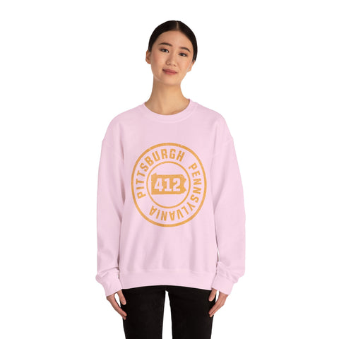 412 Pittsburgh Stamp - Heavy Blend™ Crewneck Sweatshirt Sweatshirt - YinzerShop