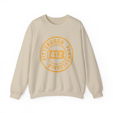 412 Pittsburgh Stamp - Heavy Blend™ Crewneck Sweatshirt Sweatshirt - YinzerShop
