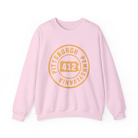 412 Pittsburgh Stamp - Heavy Blend™ Crewneck Sweatshirt Sweatshirt - YinzerShop
