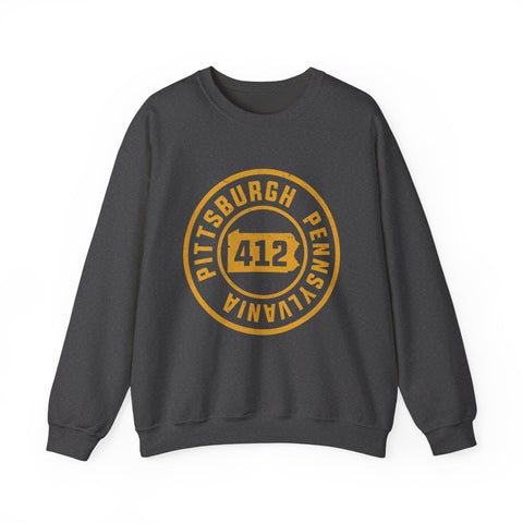 412 Pittsburgh Stamp - Heavy Blend™ Crewneck Sweatshirt Sweatshirt - YinzerShop