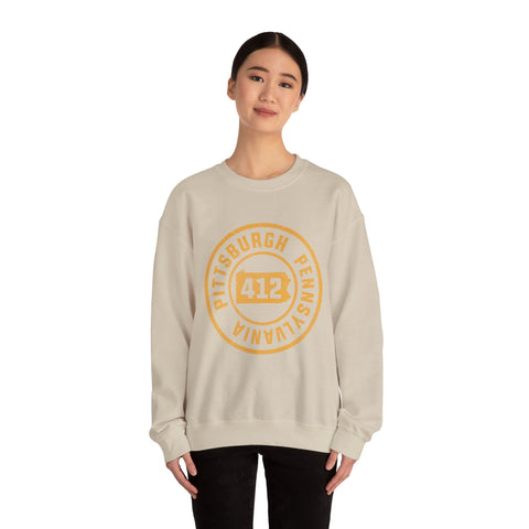 412 Pittsburgh Stamp - Heavy Blend™ Crewneck Sweatshirt Sweatshirt - YinzerShop