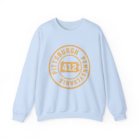 412 Pittsburgh Stamp - Heavy Blend™ Crewneck Sweatshirt Sweatshirt - YinzerShop