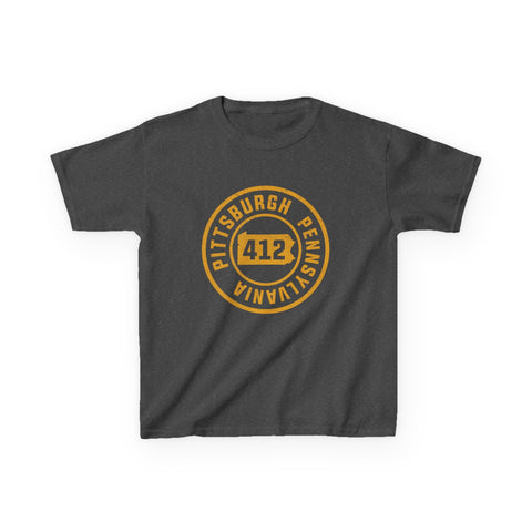 412 Pittsburgh Stamp - Kids Graphic T-Shirt Kids Apparel - YinzerShop