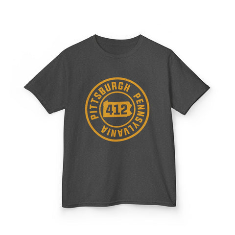 412 Pittsburgh Stamp - Kids Graphic T-Shirt Kids Apparel - YinzerShop