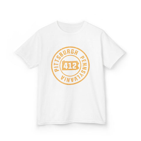 412 Pittsburgh Stamp - Kids Graphic T-Shirt Kids Apparel - YinzerShop