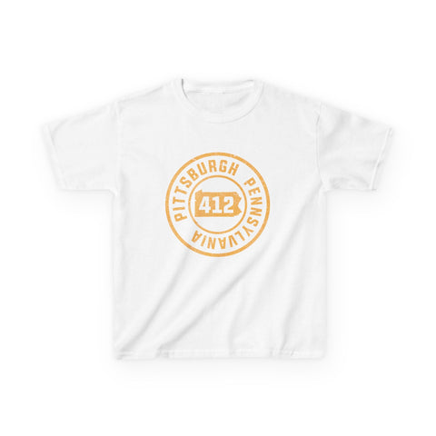 412 Pittsburgh Stamp - Kids Graphic T-Shirt Kids Apparel - YinzerShop