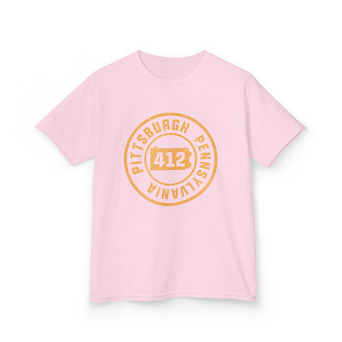 412 Pittsburgh Stamp - Kids Graphic T-Shirt Kids Apparel - YinzerShop