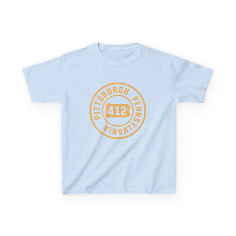 412 Pittsburgh Stamp - Kids Graphic T-Shirt Kids Apparel - YinzerShop
