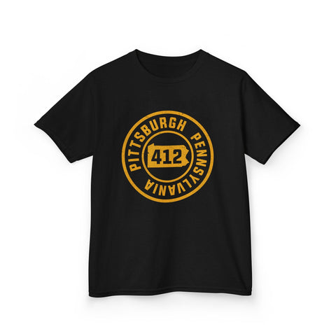 412 Pittsburgh Stamp - Kids Graphic T-Shirt Kids Apparel - YinzerShop