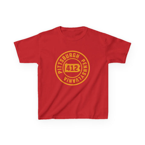 412 Pittsburgh Stamp - Kids Graphic T-Shirt Kids Apparel - YinzerShop