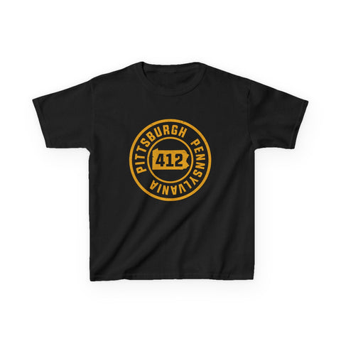 412 Pittsburgh Stamp - Kids Graphic T-Shirt Kids Apparel - YinzerShop