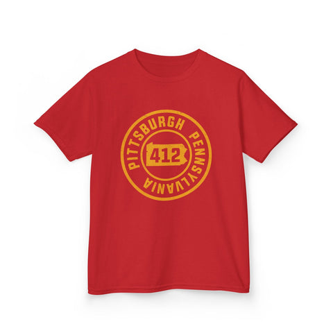 412 Pittsburgh Stamp - Kids Graphic T-Shirt Kids Apparel - YinzerShop