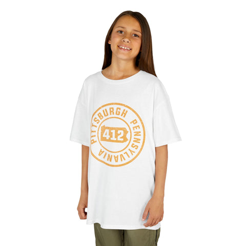 412 Pittsburgh Stamp - Kids Graphic T-Shirt Kids Apparel - YinzerShop