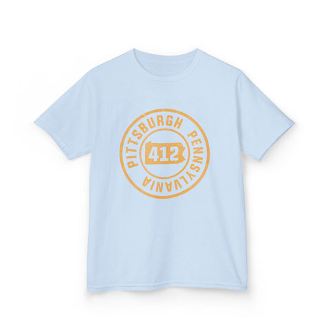 412 Pittsburgh Stamp - Kids Graphic T-Shirt Kids Apparel - YinzerShop