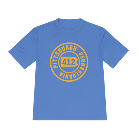 412 Pittsburgh Stamp - Sport-Tek Unisex Moisture Wicking Tee T-Shirt - YinzerShop