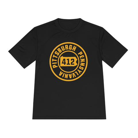 412 Pittsburgh Stamp - Sport-Tek Unisex Moisture Wicking Tee T-Shirt - YinzerShop
